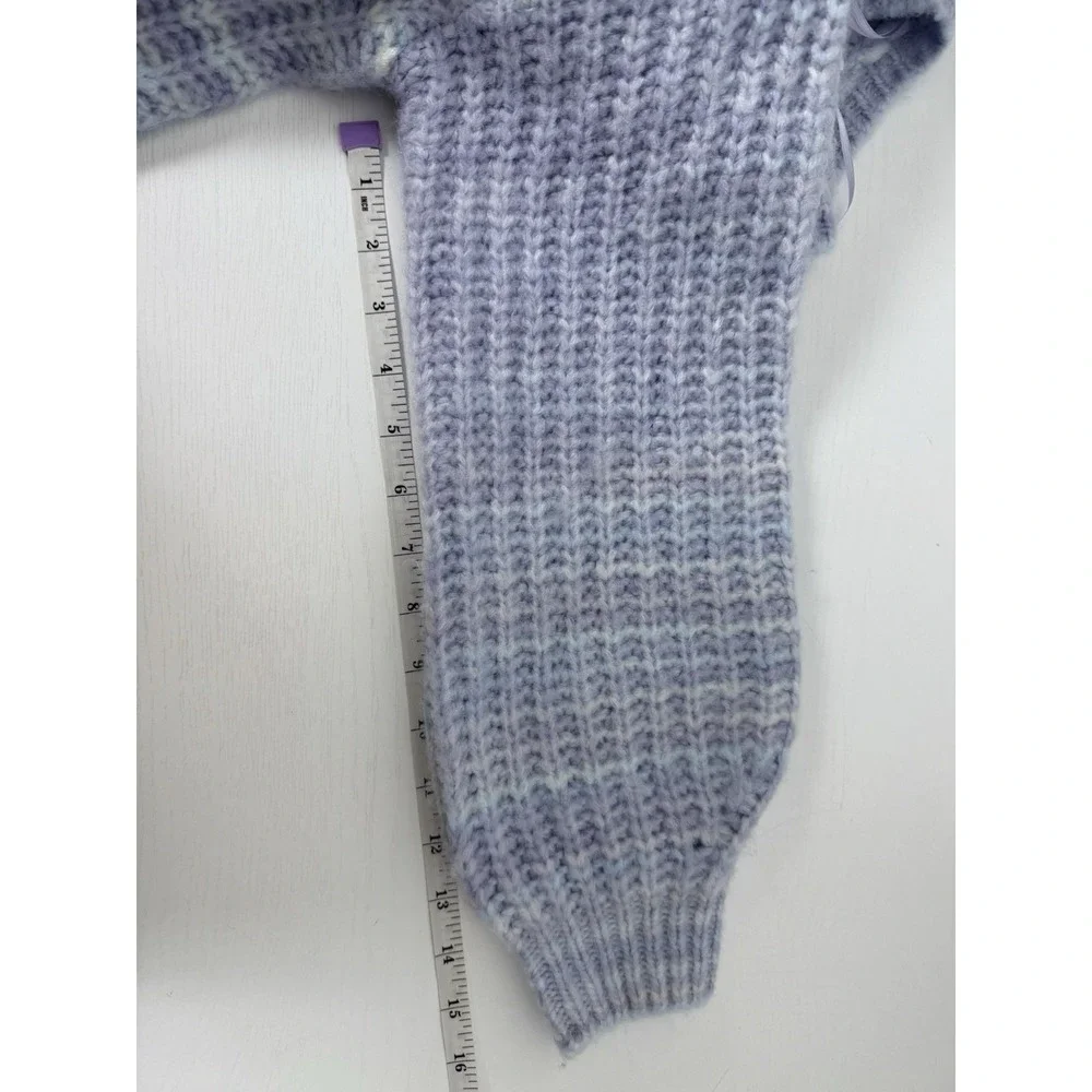 Jessica Simpson Cropped Oversized Sweater Women S Pastel Rainbow Wool‎ Blend